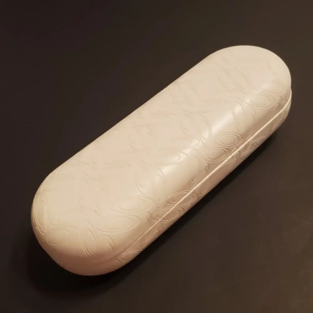 Oakley white hard clamshell sunglasses eyeglasses case.